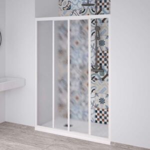 PORTA DOCCIA A 1 ANTA FISSA E 1 SCORREVOLE "ACRIL" BIANCO | Ceramiche Pa.Na. Group
