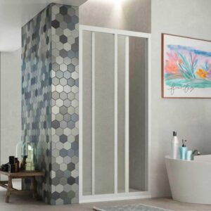 PORTA DOCCIA A 1 ANTA FISSA E 1 SCORREVOLE "SMERALDA" BOLLICINE ACRILICO | Ceramiche Pa.Na. Group