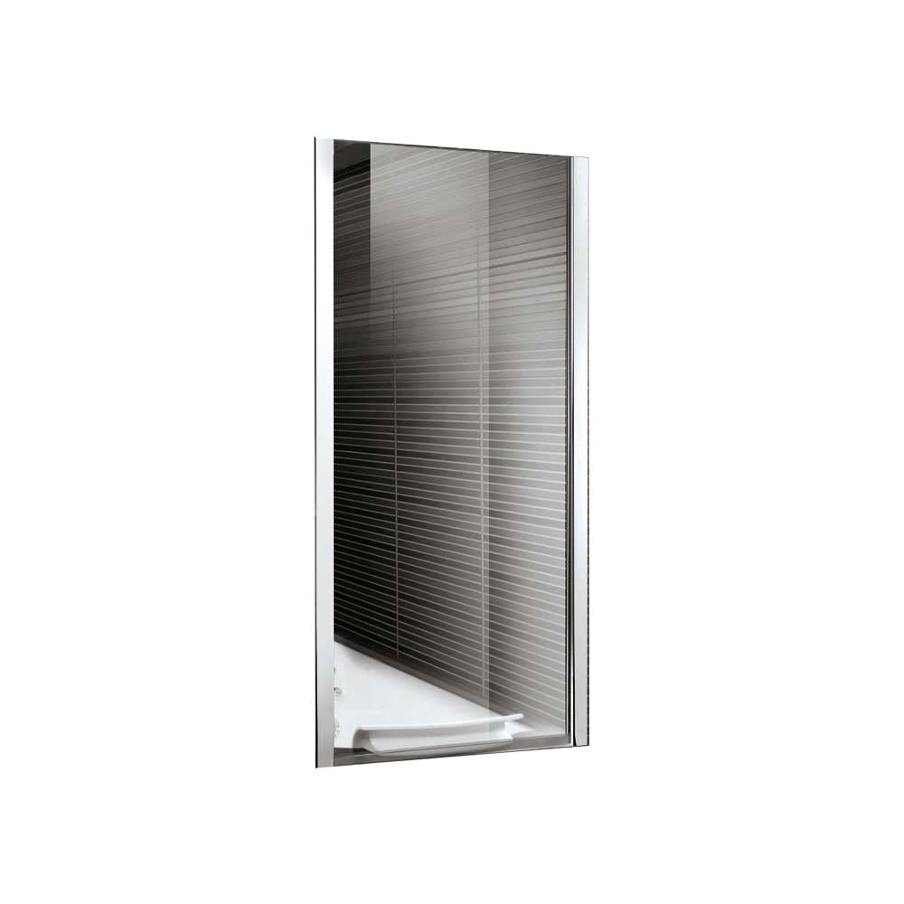 PARETE SOPRAVASCA FISSA VETRO TRASPARENTE Sp.4 mm PROFILO CROMO | Ceramiche Pa.Na. Group