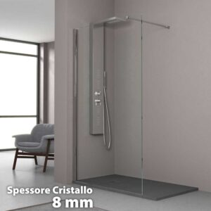 PARETE DOCCIA WALK-IN "ITACA" VETRO TRASPARENTE Sp.8 mm PROFILO CROMO | Ceramiche Pa.Na. Group