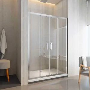 PORTA DOCCIA A 2 ANTE SCORREVOLI "FAST 2.0" VETRO TRASPARENTE PROFILO CROMO | Ceramiche Pa.Na. Group