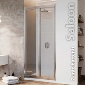 PORTA DOCCIA A 2 ANTE BATTENTI "FAST 2.0" VETRO TRASPARENTE PROFILO CROMO | Ceramiche Pa.Na. Group