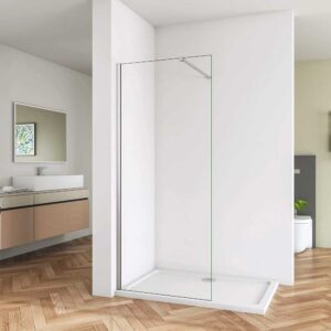 PARETE DOCCIA WALK-IN "CRETA" VETRO TRASPARENTE Sp.6 mm PROFILO CROMO | Ceramiche Pa.Na. Group