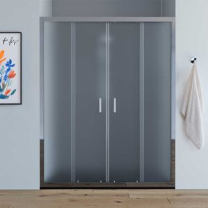 PORTA DOCCIA A 2 ANTE SCORREVOLI "SIMPLY 2.0" VETRO STAMPATO C PROFILO CROMO — Glass 1989 | Ceramiche Pa.Na.