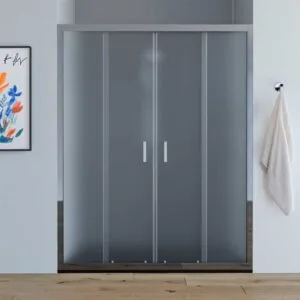 PORTA DOCCIA A 2 ANTE SCORREVOLI "SIMPLY 2.0" VETRO STAMPATO C PROFILO CROMO | Ceramiche Pa.Na. Group