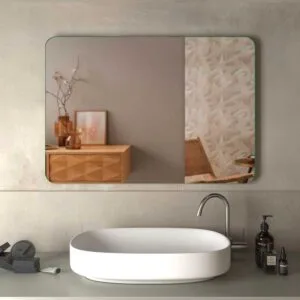 SPECCHIO RETTANGOLARE FILO LUCIDO AD ANGOLI STONDATI | Ceramiche Pa.Na. Group