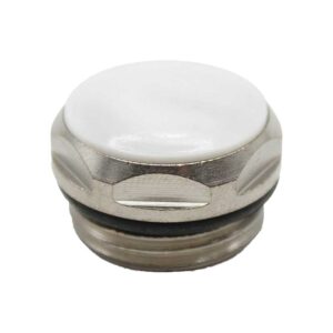 TAPPO CIECO IN OTTONE CROMATO E CAPPUCCIO BIANCO CON TENUTA O-RING | Ceramiche Pa.Na. Group