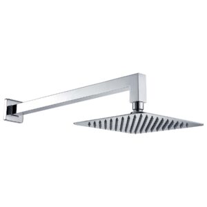 Crolla P-docce &ndash; Braccio Doccia In Ottone Cm 35 Con Soffione Quadro In Acciaio 200X200Mm &mdash; Crolla | Ceramiche Pa.Na.